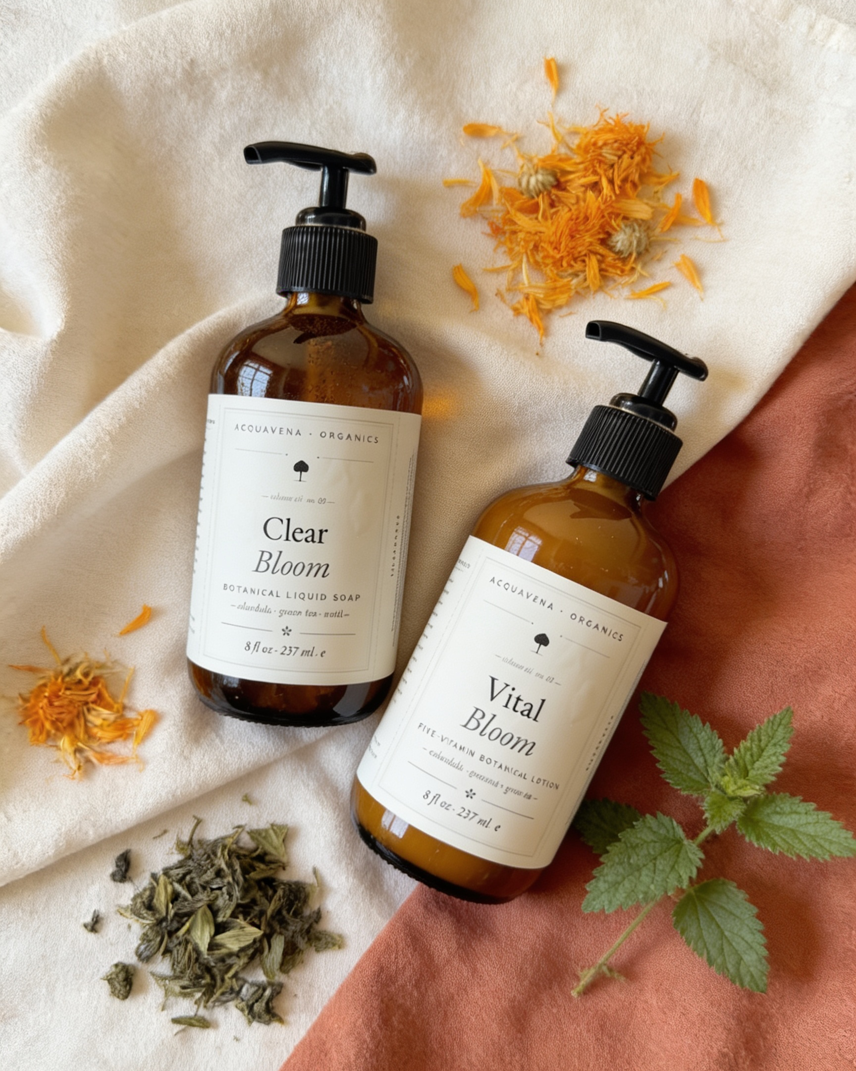 Acquavena Organics Daily Ritual Duo — Clear Bloom and Vital Bloom